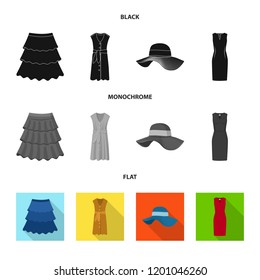 Isolated object of woman and clothing symbol. Collection of woman and wear stock symbol for web.