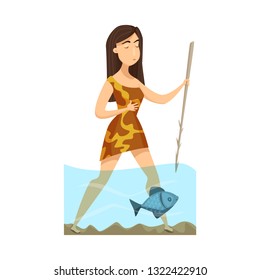 Isolated object of woman and neanderthal logo. Collection of woman and fish stock symbol for web.