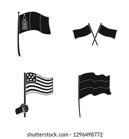 Isolated object of world and flag icon. Collection of world and ribbon stock symbol for web.