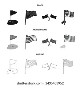 Isolated object of world and flag icon. Set of world and ribbon stock symbol for web.