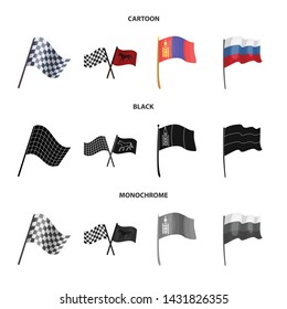 Isolated object of world and flag logo. Collection of world and ribbon stock symbol for web.
