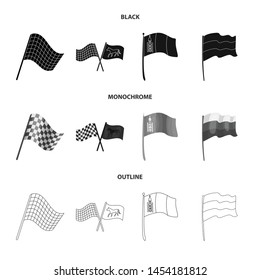 Isolated object of world and flag logo. Collection of world and ribbon stock symbol for web.