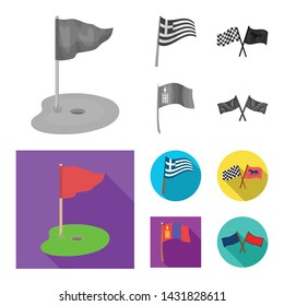 Isolated object of world and flag sign. Collection of world and ribbon vector icon for stock.