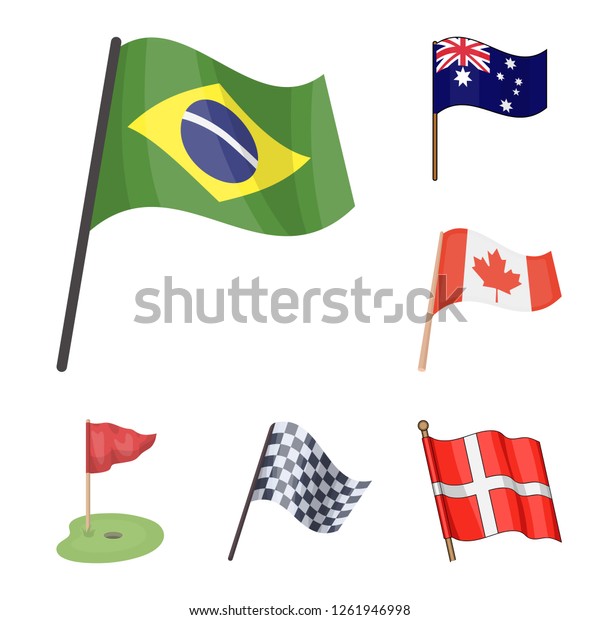 Isolated object of world and flag sign.\
Collection of world and ribbon stock symbol for\
web.