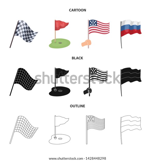 Isolated object of world and flag\
symbol. Collection of world and ribbon stock symbol for\
web.