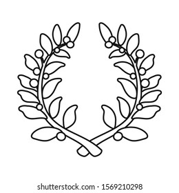 Isolated object of wreath and laurel logo. Web element of wreath and garland stock symbol for web.