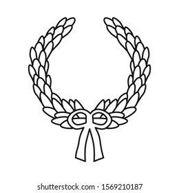Isolated object of wreath and laurel symbol. Web element of wreath and garland stock vector illustration.