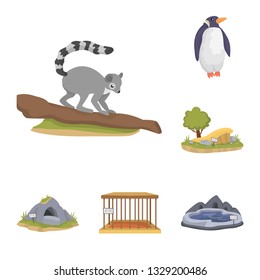 Isolated object of zoo  and park icon. Collection of zoo  and animal stock symbol for web.