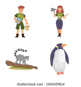 Isolated object of zoo and park icon. Set of zoo and animal vector icon for stock.