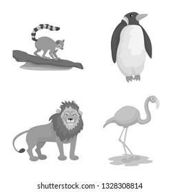 Isolated object of zoo  and park symbol. Collection of zoo  and animal stock symbol for web.