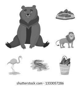 Isolated object of zoo  and park symbol. Collection of zoo  and animal stock symbol for web.
