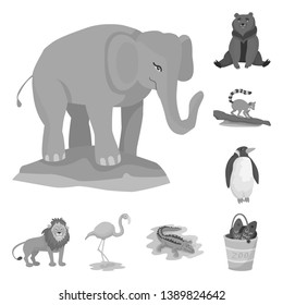 Isolated object of zoo  and park symbol. Collection of zoo  and animal stock symbol for web.