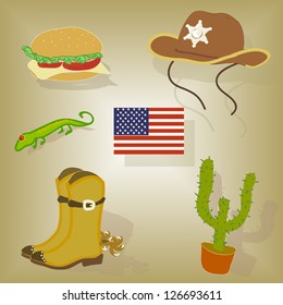 Isolated objects on the USA theme