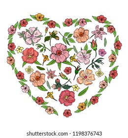 
Isolated objects of pink flowers