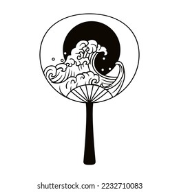 Isolated ocean asian draw vector illustration