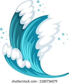 Olas oceánicas aisladas en ilustraciones de dibujos animados