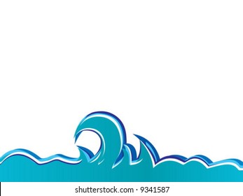 Isolated ocean waves. Vector illustration