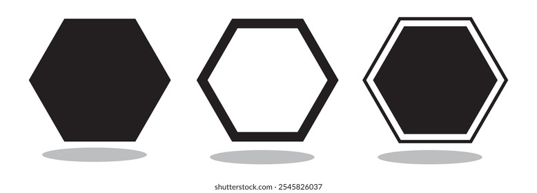 Isolated octagon outline. Empty old wooden frame. 333
