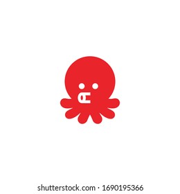 Isolated Octopus Emoji, Emoticon, Vector Icon, Pictogram - Vector