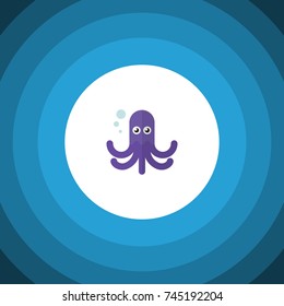 Isolated Octopus Flat Icon. Tentacle Vector Element Can Be Used For Octopus, Tentacle, Squid Design Concept.