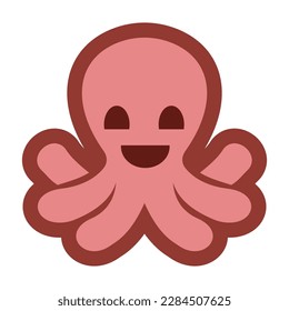 Icono vector de pulpo aislado, Emoji, Emoticon