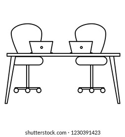 Isolated office desk design