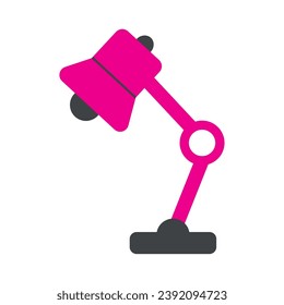 Icono de lámpara de escritorio de oficina aislada Icono de vector ilustración