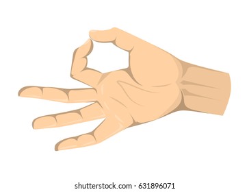 Isolated ok sign on white background. Symbol of agreement, apreciation.