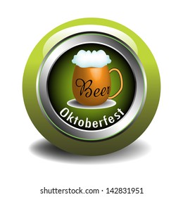 Isolated Oktoberfest symbol with a cold beer mug. Oktoberfest festival theme