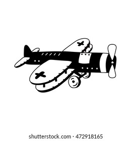 An isolated old airplane
