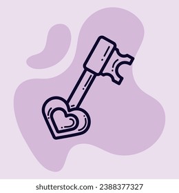 Icono de realeza de la llave de castillo antigua aislada Vector