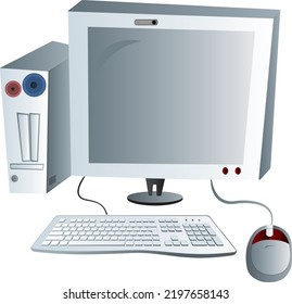 an isolated old desktop computer