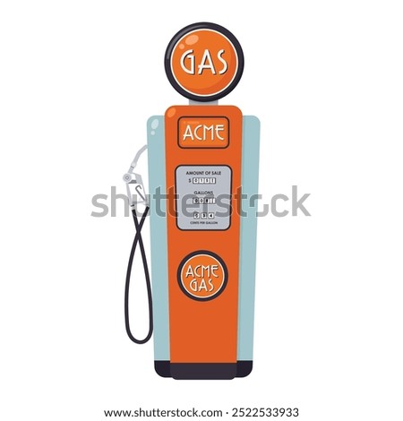 Isolated old fashioned vintage gas or petrol pump icon graphic