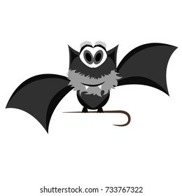 Isolated old halloween bat on a white background, Vector illustration