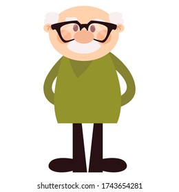 Isolated old man. Grandpa image - Vector illustration