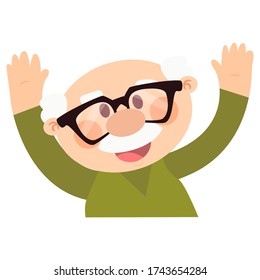 Isolated old man. Grandpa image - Vector illustration