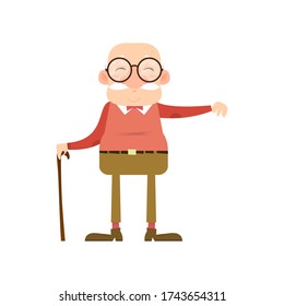 Isolated old man. Grandpa image - Vector illustration