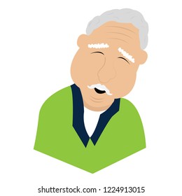 Isolated old man. Grandparent. Vector illustration design