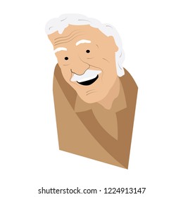 Isolated old man. Grandparent. Vector illustration design