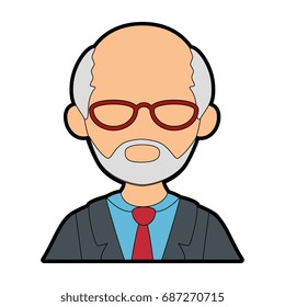 isolated old man upperbody