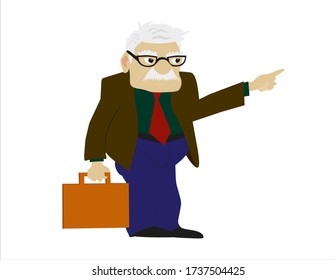 Isolated Old Man Vector Illustration.Flat Stil moderne Vektorgrafik isoliert auf weißem Hintergrund.