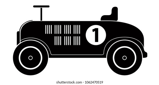Isolated old racing car icon