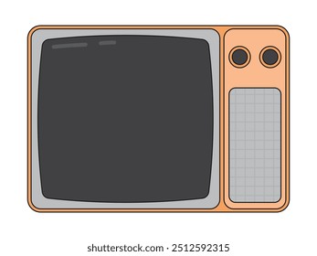 isolated old retro tv vector design