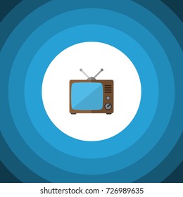 Isolated Old Tv Flat Icon. Television Vector Element Can Be Used For Tv, Television, Broadcast Design Concept.
