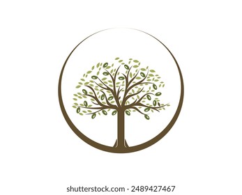 Isolated olive branch tree logo vector template