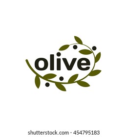 Isolated olive branch vector logo. Oil logotype. Natural healthy products icon.International peace day symbol.