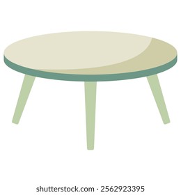 Isolated olive-green table in flat style. Vector illustration.