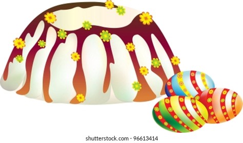 isolated on black, all part closed, possibility to edit, EPS8. Easter composition
