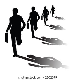 Isolated on businessmans running in vector format