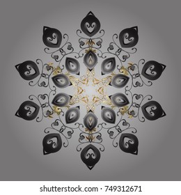 Isolated on gray, brown and beige colors. Winter snowflake. Snowflake Icon. Snowflake Vector illustration.
